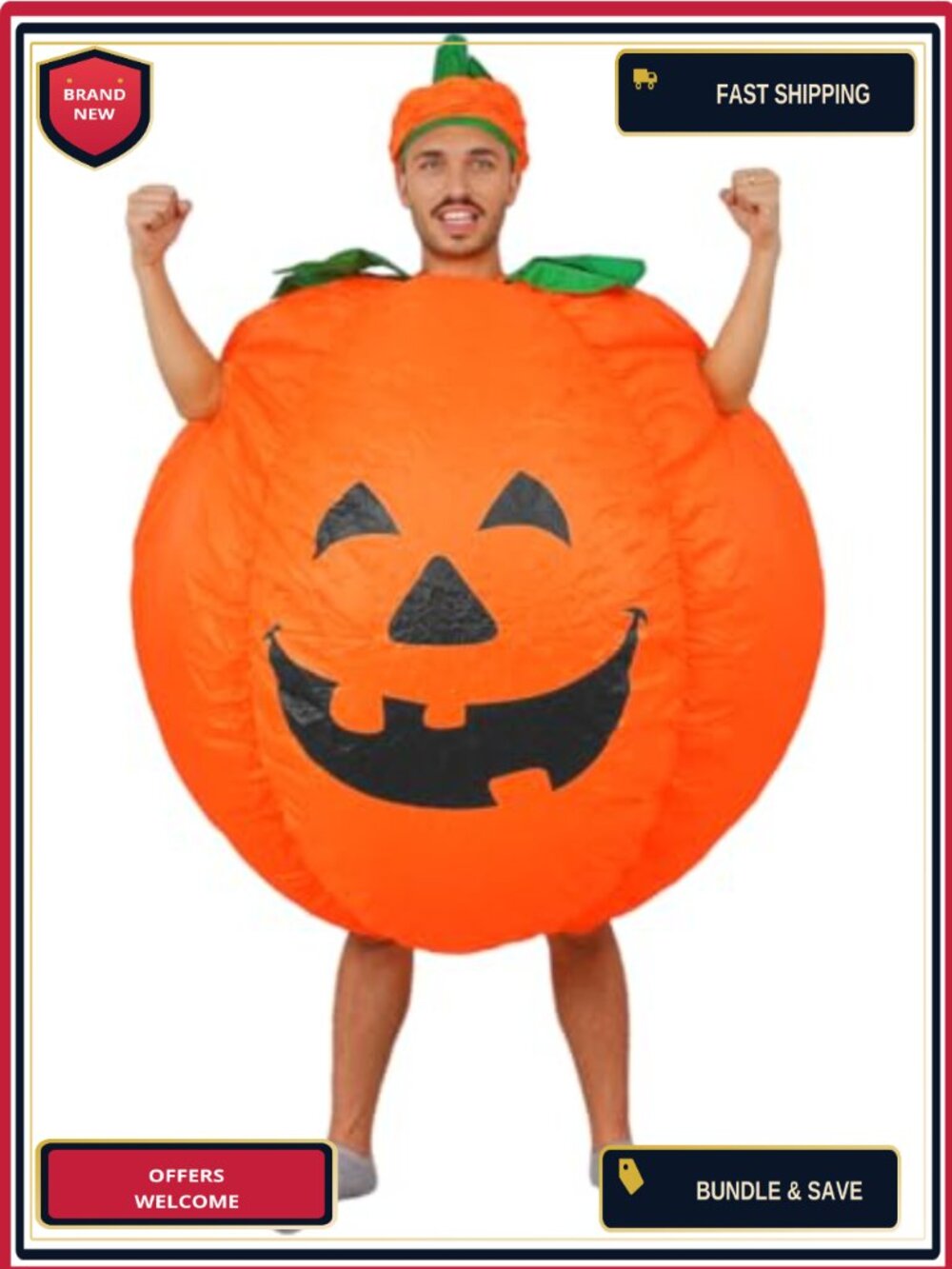 Inflatable Halloween Pumpkin Costume Adult Blow Up Suit